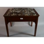 A Mid 20th Century Mahogany Piano Stool with Tapestry Upholstered Lid, 57cm Wide