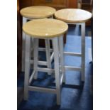 A Set of Three John Lewis Circular Topped Stools, 35.5cm Diameter