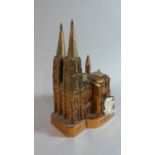 A German Musical Jewellery Box in the Form of Cologne Cathedral, with Key and Working Order, 15cm