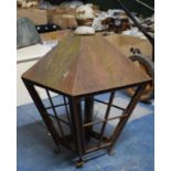 A Vintage Cast Metal Lantern Top, Missing Glazing, Replacement Finial, 59cm High