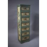 A Modern Painted Pine Seven Drawer Narrow Chest with Floral Decoration, 28cm Wide