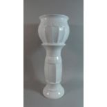 A White Glazed Small Jardiniere on Stand, 54cm High
