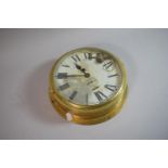 A Circular Brass Framed Wall Mounting Ship's Clock, Movement in Need of Attention, 25cm Diameter