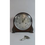 An Edwardian Oak Cased Smiths Mantle Clock, 21cm Wide
