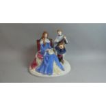 A Royal Worcester Limited Edition Figure Group, Sweet Lady Fair, No. 142/950, Mandolin Detached