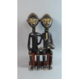 A Carved Wooden African Family Group, Handcrafted in Ghana , 41cm high