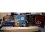 A Collection of 8mm Cine Equipment to Include Bell and Howell 606 Projector, Screen, Editor,