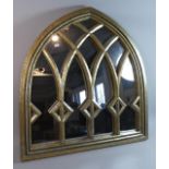 A Contemporary Gilt Decorated Arch Framed Mirror, 74cm Wide