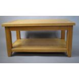 A Modern Rectangular Light Oak Two Tier Coffee Table, 90cm Wide
