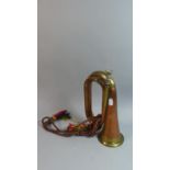 A Brass Mounted Copper Military Style Bugle, 27.5cm High