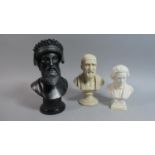 A Collection of Three Busts to Include Beethoven, Sophocles and Greek King