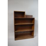 An Edwardian Stepped Oak Four Shelf Open Bookcase, 77cm Wide