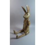 A Large Naive Carved Articulated Study of a Rabbit, 66cm High