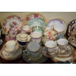 A Tray of Containing Various Decoration Cabinet Cups and Saucers, Teawares etc