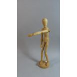 A Wooden Artists Mannequin Drawing Aid, 33cm high