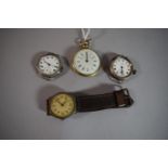 A Collection of Three Vintage Wristwatches and a Ladies Pocket Watch