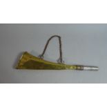 A British Railway (Midland) Brass Warning Horn with Chain, Working Order, 31cm Long