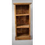 A Modern Stained Pine Three Shelf Open Bookcase, 47cm Wide