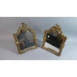 A Pair of French Style Gilt Style Easel Back Wall Mirrors, 32cm high