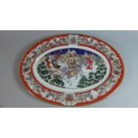 A House of Faberge Oval Porcelain Platter, No.1871 with Certificate, Winter Festival, 42cm Wide