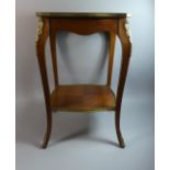 A French Style Ormolu Mounted Kingwood Occasional Table with Chequered Top