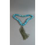 A Set of Large Blue Stone Larimar Style Beads