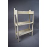 A White Painted Three Shelf Open Bookcase with Galleried Top, 55cm Wide