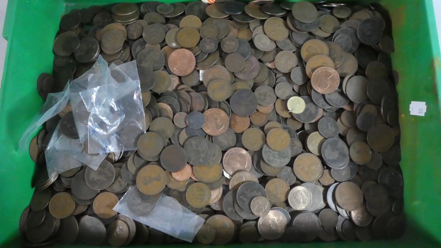 A Box Containing a Large Quantity of Bronze British Coinage