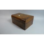 A Late 19th Century Walnut Workbox with Banded Inlaid Decoration, 25.5cm Wide