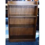 A Mid 20th Century Oak Three Shelved Open Bookcase with Galleried Top, 61cm Wide