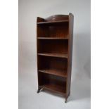 An Edwardian Mahogany Five Shelf Open Bookcase with Galleried Top, 45.5cm Wide