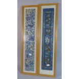 Two Framed Chinese Silk Panels, Each 54.5cm High
