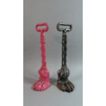 A Near Pair of 19th Century Steel and Reproduction Iron Door Porters in the Form of Claw Feet,