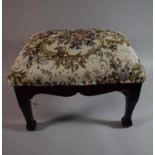 A Tapestry Topped Rectangular Stool, 40cm Wide
