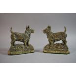 A Pair of Early 20th Century Brass Door Stops, "Scottish Terrier", 12cm Wide