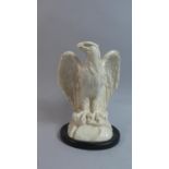 A Resin Marble Effect Study of a Classical Eagle, Standing on Rock, 21cm high