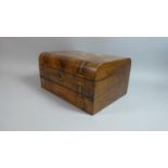 A Late 19th Century Walnut Writing Slope with Banded Inlaid Decoration, 30cm Wide