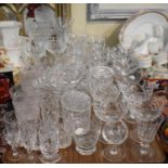 A Large Quantity of Cut Glasswares to Include Sherries, Wines, Champagnes, Etched Glass Etc