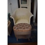 A Lloyd Loom Armchair and a Kidney Shaped Linen Box