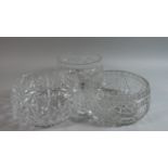 A Collection of Three Cut Glass Fruit Bowls