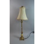 A Gilt French Style Table Lamp with Shade, 70cm High