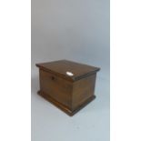 A Mahogany Work Box with Key, 25.5cm Wide