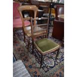 An Edwardian Mahogany Framed Child's Chair and a Late Victorian Salon Chair