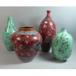 A Collection of Four Oriental Glazed Vases, Various Sizes, The Tallest 39cm