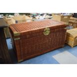 An Oriental Brass Mounted Woven Cane Travelling Trunk, 81cm, Wide