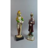 A Pair of Continental Soldier Figures, 35cm High
