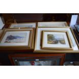 A Collection of Six Gilt Framed Watercolours, Various Subject