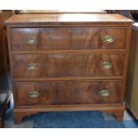 A Late 19th Century Mahogany Bedroom Chest with Three Long Drawers and Bracket Feet, 91cm Wide