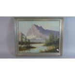 A Framed Alpine Oil on Board, Signed Bottom Left, 44cm wide