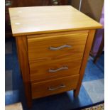 A Modern Pine Three Drawer Bedside Cabinet, 45cm Wide